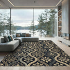 Earthy Floral Wave Medallion Rug