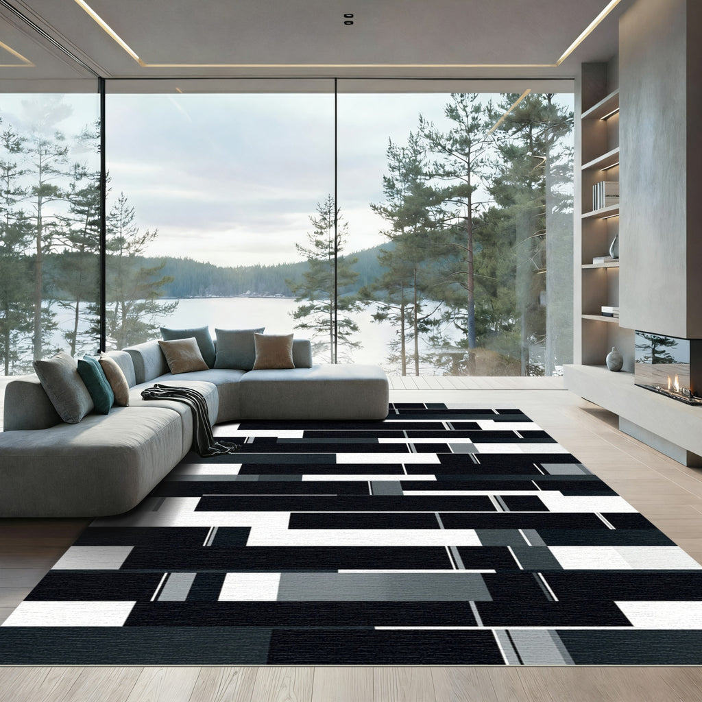 Monochromatic Rectangular Collage Rug
