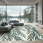 Deep Green Falling Willow Branch Rug