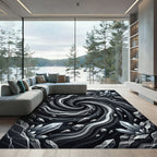 Monochromatic Crystal Swirl Nebula Rug