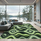 Green Muted Organic Swirls Rug