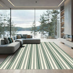 Classic Forest Green Pinstripe Ticking Rug