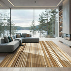Neutral Tone Vertical Stripe Composition Rug