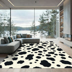 Black and White Spotted Animal Skin Rug