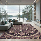 Ornate Lilac Sunburst Mandala Rug