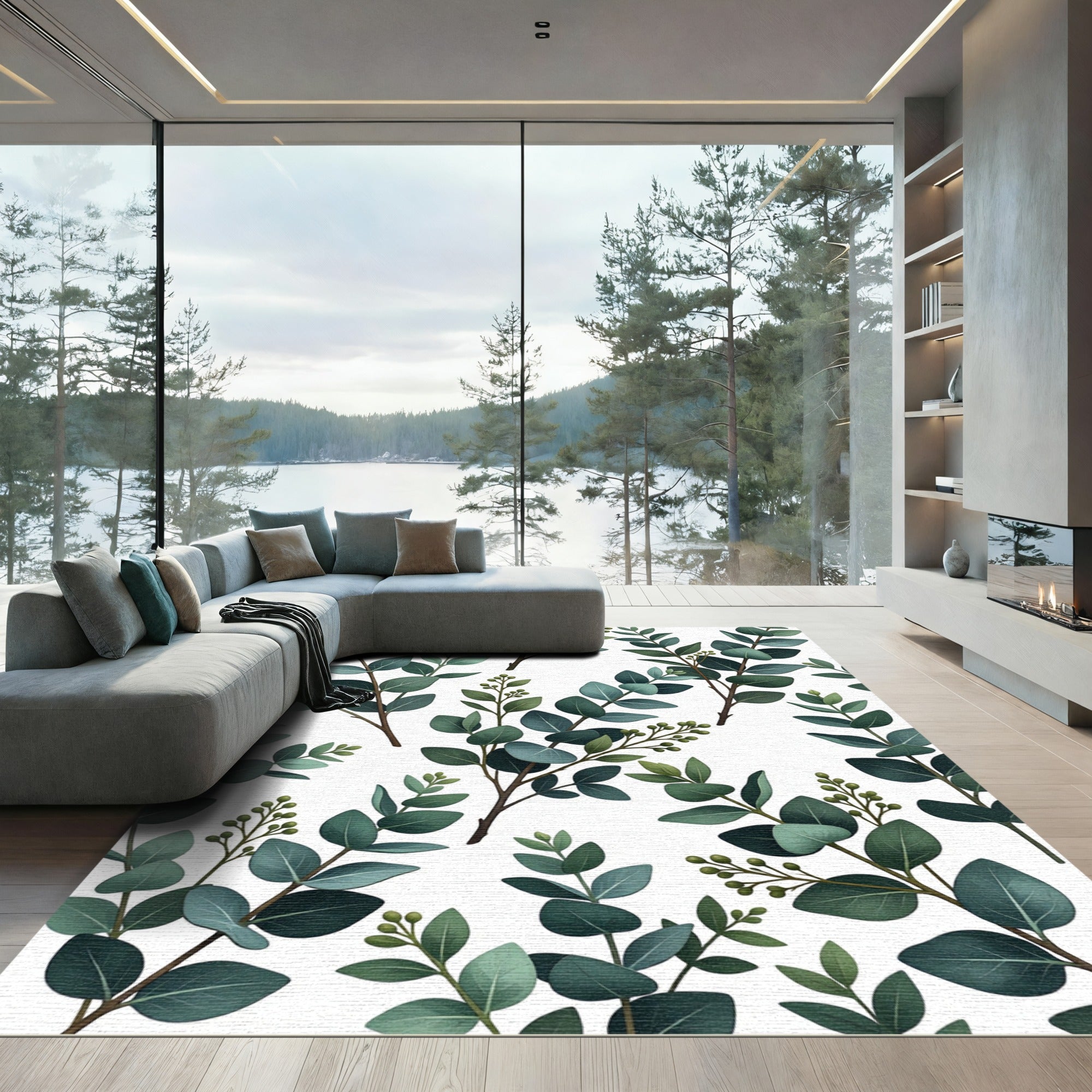 Eucalyptus Botanical Nature Vines Rug