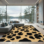Bold Black And Tan Spots Rug