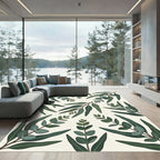 Lush Green Eucalyptus Botanical Illustration Rug