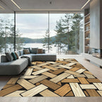 Wooden Planks Herringbone Texture Rug