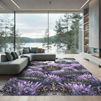 Regal Purple Crown and Star Landscape Rug