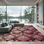 Rose Gold Scallop Fan Pattern Rug