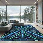 Neon Electric Circuit Cyber Core Rug
