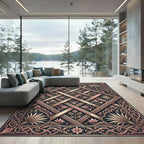 Ornate Rose Gold Trellis Floral Rug