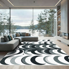 Monochromatic Moon Cycles Repeating Pattern Rug