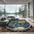 Antique Ocean Globe Mythical Creatures Rug