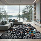 Earthy Orange Grunge Celestial Star Accessory Rug