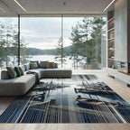Mist Harbor Monochrome Stripe Narrative Rug