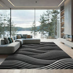 Monochromatic Wave Optical Illusion Rug