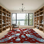 Crimson Red Cell Organic Abstract Rug