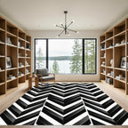 Monochromatic Chevron Angled Layers Rug