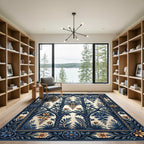 Blue Gothic Floral Trellis Enchantment Rug