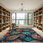 Vibrant Tropical Foliage Botanical Art Rug