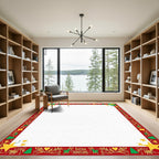 Christmas Stars and Trees Border Rug