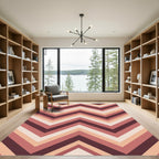 Warm Earthy Tone Chevron Zigzag Rug