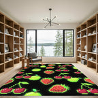 Pixel Fruit Pop Neon Berry Rug