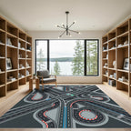 Modern Gray Expressway Intersection Graphic Rug