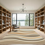 Neutral Earth Toned Abstract Waves Rug