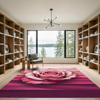 Pink Rose Gradient Waves Rug