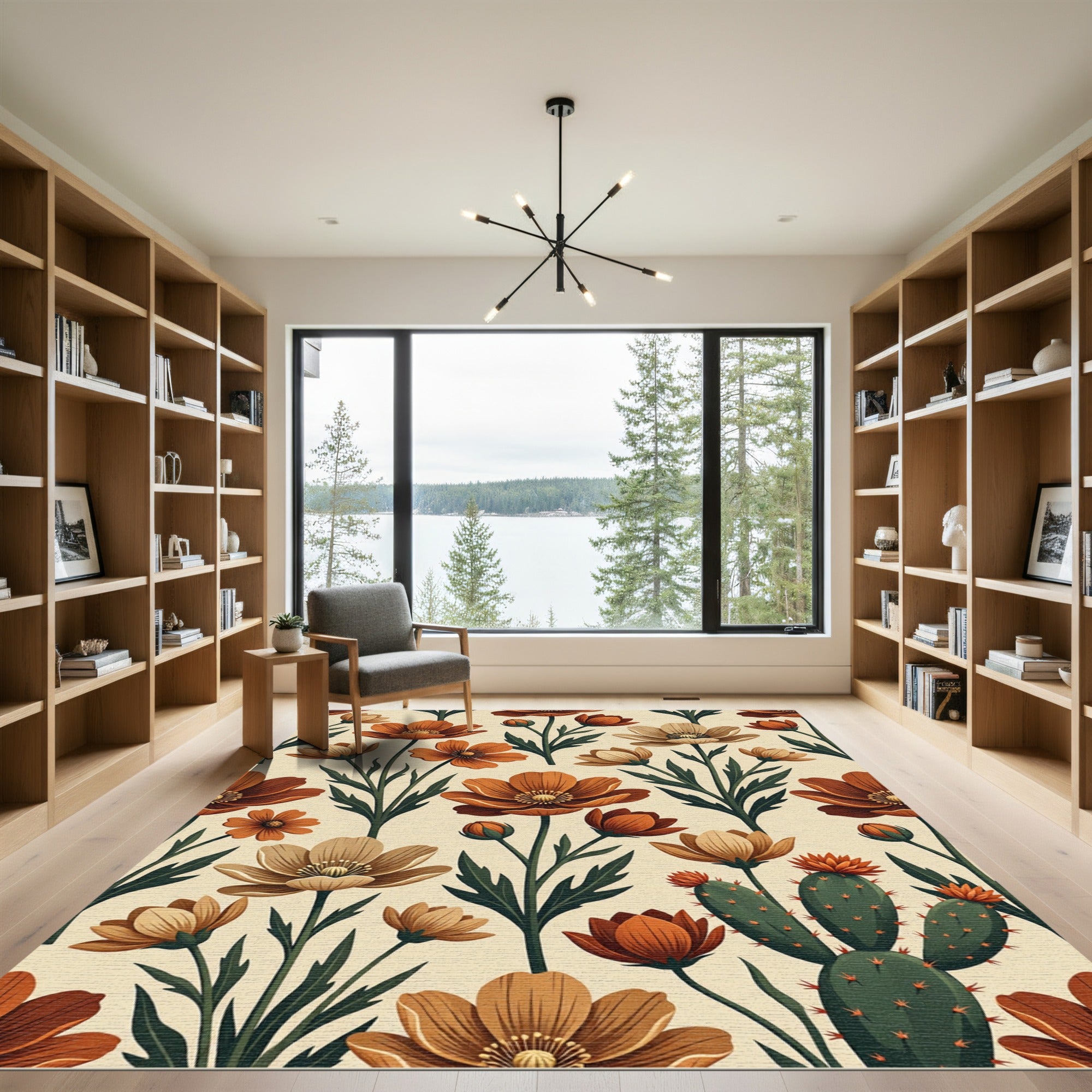 Terra Cotta Floral Desert Bloom Rug