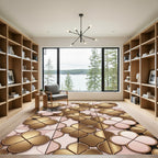 Gold and Blush Clover Tile Rug
