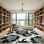 Monochromatic Leopard Ink Splatter Rug