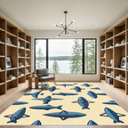 Modern Geometric Navy Aerospace Abstract Rug