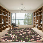 Elegant Infinity Blossom Espresso Floral Rug