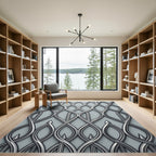 Elegant Gray Intertwined Swirls Rug