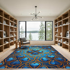 Royal Blue Filigree Clover Medallion Rug