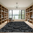Dark Amoeba Organic Composition Rug