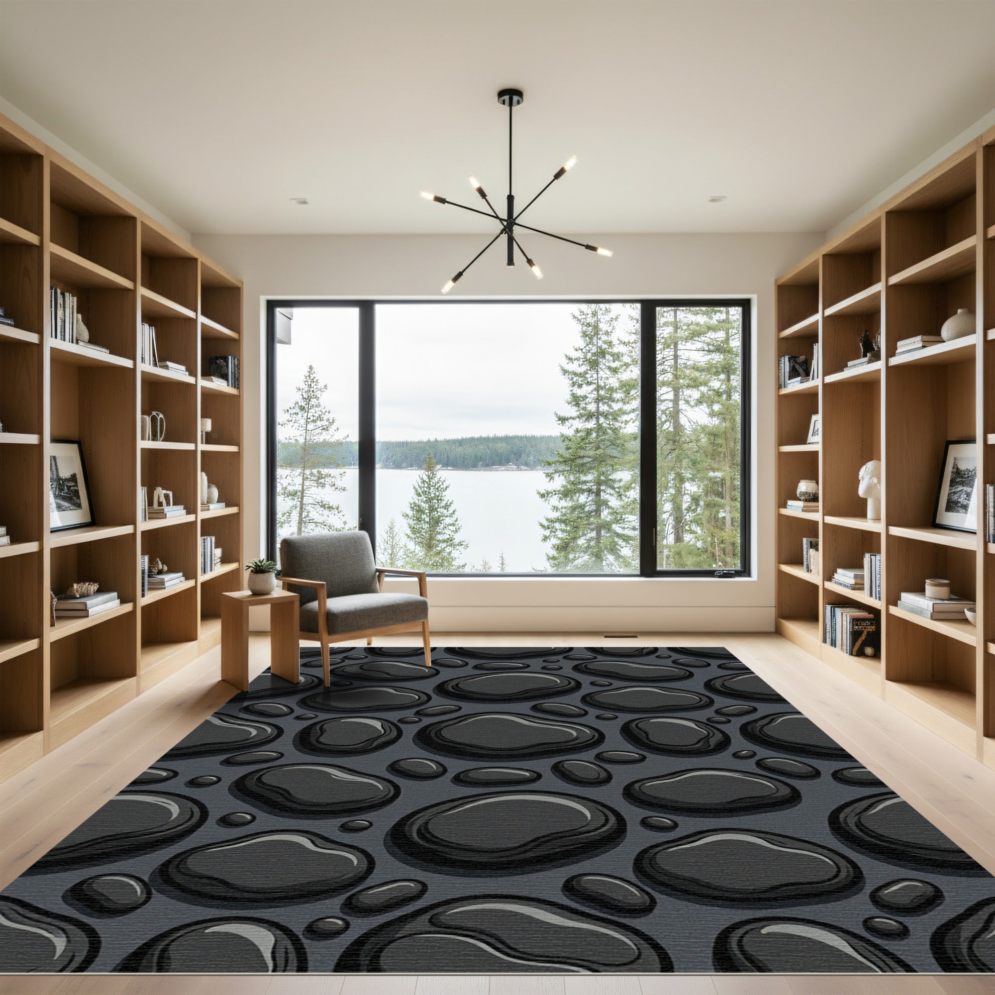 Dark Amoeba Organic Composition Rug