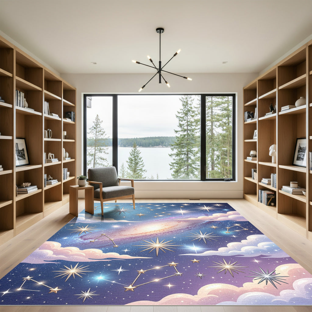 Cosmic Constellations And Starry Galaxy Rug