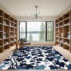 Deep Blue Ivy Vine Classic Rug
