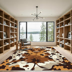 Rustic Brown and White Cowhide Rug