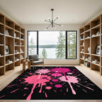 Vibrant Hot Pink Liquid Splash Rug
