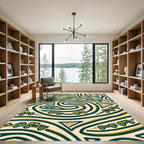 Green Gold Labyrinth Vehicle Weave Rug