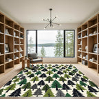 Evergreen Forest Pine Tree Woodland Rug