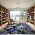 Cracked Stone Geometric Lavender Accents Rug
