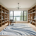 Serene White Flowing Snowdrift Rug