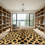 Golden Black Spot Swirl Rug